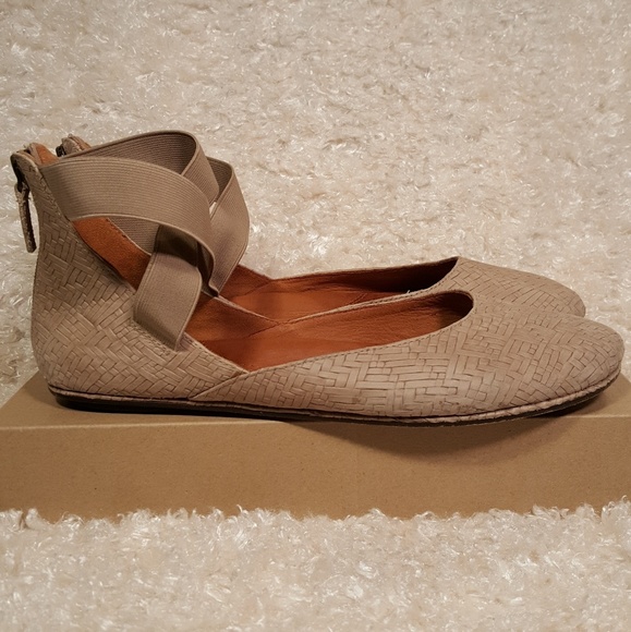 Gentle Souls Shoes - Gentle Souls Leather Ankle Wrap Flats